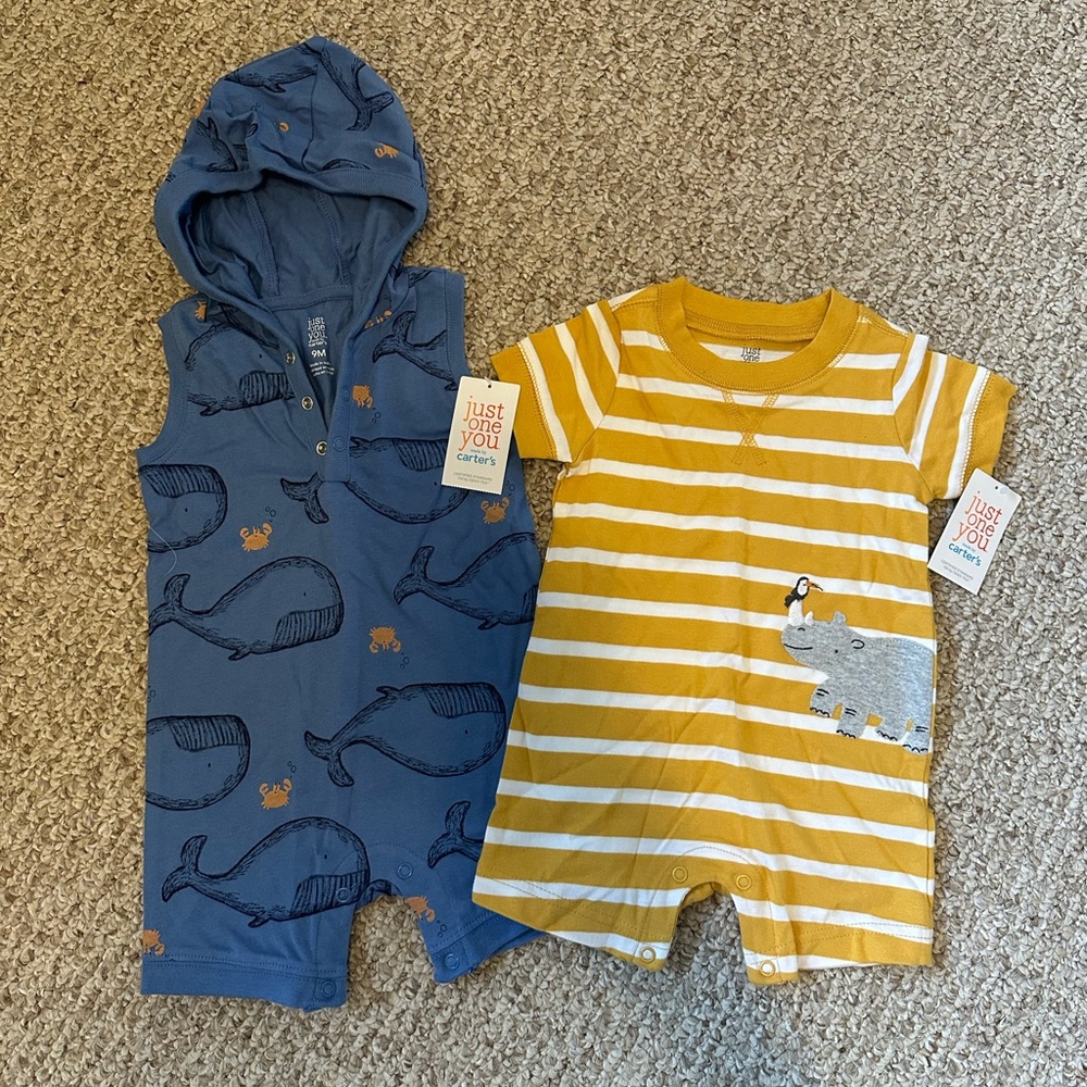 Carters 2pc Rompers for Baby Boy